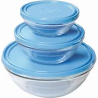 Saladier - Duralex - Lys - Verre trempé - 0,9L - Couvercle en polyéthylène sans BPA