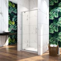 Acezanble 800mm Framed Pivot Shower Door Enclosure 1850mm Height Safety Tempered Glass Screen