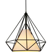 Industrial Pendant Light 25CM Black, Vintage Diamond Shape Pendant Lights Iron Cage Pendant Lights E27 For Kitchen Dining Room Bar Restaurant