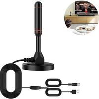 Antenne TV HD numérique – Comprend une base magnétique et un câble coaxial – Antenne TV Antenne TV terrestre – Intérieure ou extérieure