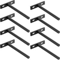 Staffe per mensole galleggianti invisibili, staffe per mensole in metallo da parete, supporto per mensole galleggianti per impieghi gravosi, lunghezza 100 mm, nero, 8 pezzi