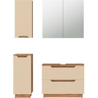 Meubles bain Lotta, Chêne/cachemire rayé, 4 pièces, Vicco