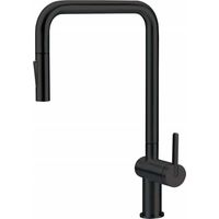 Deante Batería de cocina moderna negra mate acero inoxidable