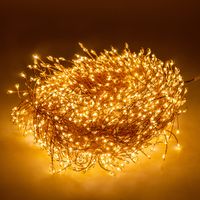Guirlande minicluster LUCCIKA Home Chaine 10 m 9,5 cm 1000 lumie'res microled pour sapin de Noel 1,5 mm Blanc Chaud 31V avec 8 jeux de lumie're Cable cuivre IP44 pour usage inte'rieur exte'rieur Ner