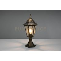 MELLA PALO SEGNAVIALI DA ESTERNO 6 LATI FUSIONE DI ALLUMINIO RUGGINE E VETRO TRASPARENTE H. 51CM IP44 1 LUCE ATTACCO E27