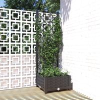 vidaXL Garden Planter with Trellis Black 40x40x121,5 cm PP