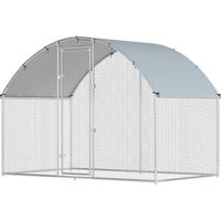 Pollaio per galline esterno acciaio zincato tetto impermeabile serratura 2,8x1,7x1,9 m
