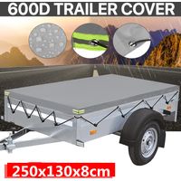 600D Trailer Cover Heavy Duty PVC Waterproof Dust Protector 250x130x8cm