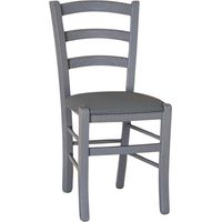 Sedia legno venezia paesana grigio con seduta in similpelle grigio antracite