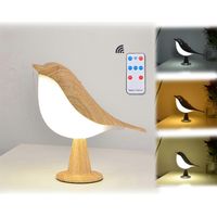 Lampe diffuseur d'arômes avec lampe de table LED rechargeable en bois, variateur tactile et 3 modes de couleur