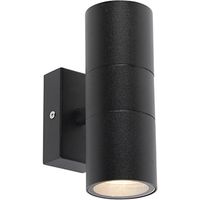 QAZQA duo - LED Dimmable Applique murale variateur inclus - 2 lumière - L 6 cm - Noir - Moderne - éclairage extérieur - Salle de bains