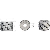 FRESE BORDATRICI AD INSERTI IN DIAMANTE PCD H3 ASSIALE 54.9° - MOBILTECNICA .28D100 LU44 Z3+3 ZTOT18 DB30 AX54,9° SX H3