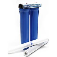 Naturewater NW-BRK02 Filtre à Eau potable à 2 Étapes – 255 x 155 x 610 mm – 20 (508 mm) / 5 µ – avec Cartouche Sédiments, Bloc charbon actif et Raccords 3/4" (20,16 mm) – Purification Filtration"
