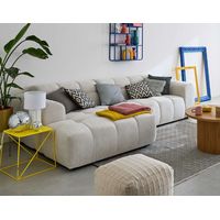 Ray - 4-sitzer ecksofa links - aus strukturiertem stoff - beige