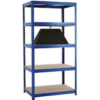 kaiserkraft Scaffale a innesto blu 5 ripiani in truciolato