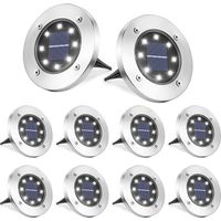 8 Pcs LED Solar Lights Outdoor Solar Ground Lights Garden Cool White Lawn Light NPTERBL