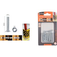 Trade Shop - SET 10 PEZZI VITI TESTA CROCE PIATTA 5X40 MM MIT EXAGON DAD M5 90941 -