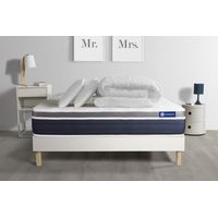 Ensemble matelas sommier Actilatex confort 180 x 200 cm 2 oreillers et couette Latex et mémoire de forme - Couleur : Blanc