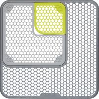 KitchenCraft Set of 3 tapis de protection réglables pour éviers of en plastique, 30,5 x 30,5 cm, couleur gris/vert