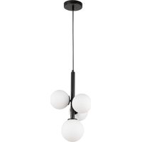 Lampada sospesa moderna nera Perla 4 sfere G9 Sigma