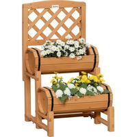 Fioriera da Esterno a Mezza Botte d'Abete con Design Verticale Rialzato, 45x45x180 cm