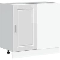 Meuble bas de cuisine Meuble de cuisine « Porto » Bois d'ingénierie blanc brillant