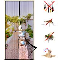 Magnetische Moskitonetze für Fenster und Türen, 150 x 220 cm, selbstklebendes Netzgewebe, verriegelbares Moskitonetz, magnetischer Vorhang schließt automatisch.