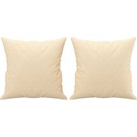 vidaXL Coussins décoratifs lot de 2 Crème 40x40 cm Tissu
