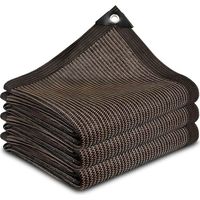 Filet D'Ombrage, 90% Tissu Ombrage Pergola Filet D'ombrage Extérieur, Filet Protection Solaire Tissu D'ombrage pour Pergola, Terrasse, Serre, Poulailler, Plantes - Marron (4x6m)