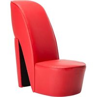 Chaise à talons hauts, simili cuir rouge