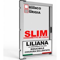 Zanzariera a Rullo "LILIANA32" L 160 x H 250cm Laterale Riducibile per Porta Finestre Con Chiusura Rallentata e Magnetica - Bianca RAL9010 con Rete in Fibra di Vetro Grigia - Made in italy