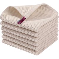 Torchons , lot de 6, 34 x 34 cm, torchons doux, torchons de cuisine, torchons de cuisine absorbants, blanc cassé