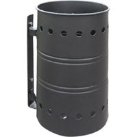 Andrys – Papelera para Exteriores con Soporte y Cesto, Colgante, de Acero Pintado, 44 x 26 x 35 cm, Color Negro - Finitura: Verniciato - Colore: Grigio