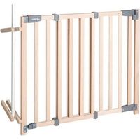 ROBA Safety Up Baby Safety Gate for Stairs - Width from 93.5 to 120.5 cm - Natural Wood