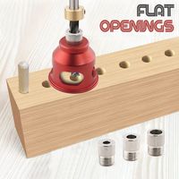 Ensemble de 9 diamants rainurés (rouge) Outil de repérage de trous verticaux, foret droit en alliage d'aluminium, table de perçage, outils de bricolage pour le travail du bois (ébavurage et finition).