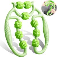 Massaggiatore anticellulite, rullo massaggiante per gambe, cosce e glutei, massaggio anticellulite a 360° con manici rimovibili, verde