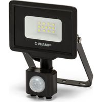 Velamp IS743-5-4000K PadLight5 Proiettore LED da Esterno 10W 800 Lumen 4000K IP44 Sensore di Movimento PIR colore Nero