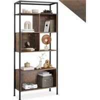 Étagère Style industriel anti-basculement 75x31x1705 cm bois foncé