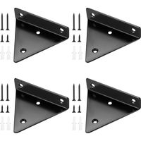 4 soportes para estantes flotantes, soportes triangulares invisibles para estantes de pared, soportes metálicos para estantes de pared.