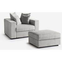 Fauteuil modulaire avec coussins pouf et accoudoirs amovibles Cortina L - Silver