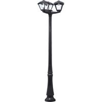 Farola dario 3xe27 8,5w con pulsador cct (3colores) ip55 al.220xd.62cm resina negra