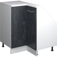Armario de cocina esquinero para techo inclinado R-Line, Hormigón negro, 75.6 cm con 1 puerta, Vicco