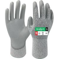 Gants 12-330 POLYESTER/PU Jauge 13 Anticoupure B gris taille 7- sachet de 2 paires - XCELLENT