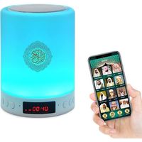 1 Lecteur Coran Bluetooth, Haut-parleur Adhan, Veilleuse LED Tactile, Lampe Table Bureau Extérieur