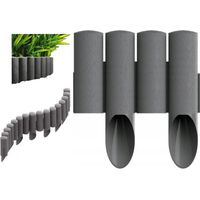Palizzata da giardino in plastica, grafite, 2,4 m