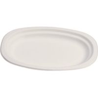 Assiette jetable ovale 23x16 cm en cellulose - 50 pièces - Ecobioshopping