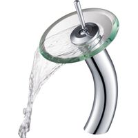 Wasserfall-Waschtischarmatur mit Klarglasscheibe, verchromt
