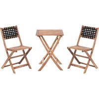 Set da balcone in legno di acacia marrone e nero pieghevole Coniolo