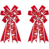 lazos grandes para corona navideña, lazos de terciopelo rojo para decoración navideña, lentejuelas, árbol de Navidad, invierno, lazo rojo para puerta principal, interior y exterior, decoración de pare