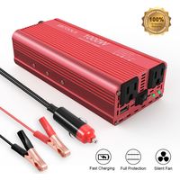 Onduleur de Voiture, onduleur 1000W/2000W 12V DC à 110V AC Onduleur de Voiture avec 2 Sorties AC.